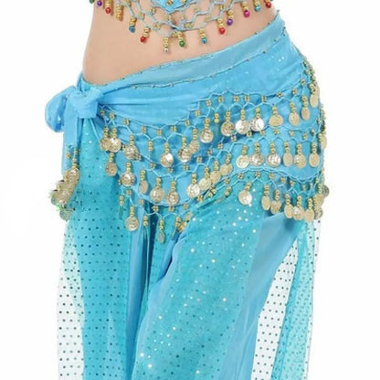 Belly Dance Hip Scarf with Gold Coins