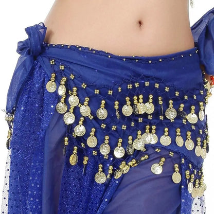 Belly Dance Hip Scarf with Gold Coins