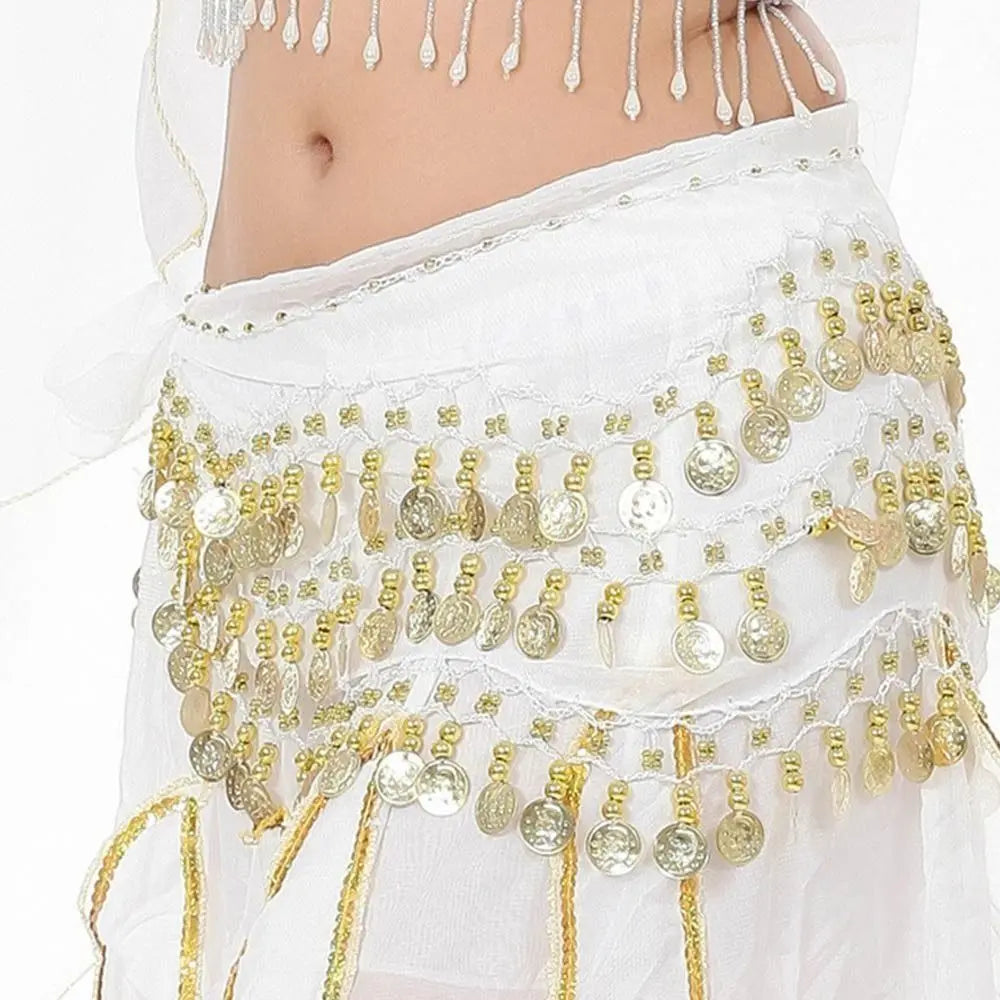 Belly Dance Hip Scarf with Gold Coins