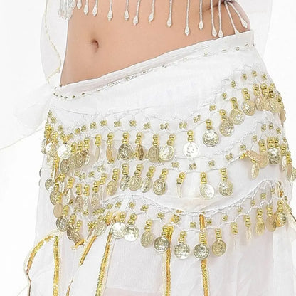 Belly Dance Hip Scarf with Gold Coins