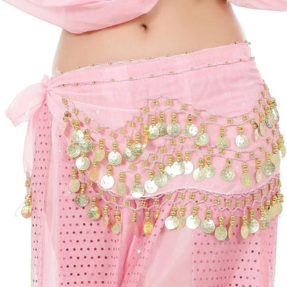 Belly Dance Hip Scarf with Gold Coins