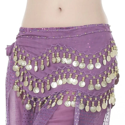Belly Dance Hip Scarf with Gold Coins