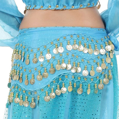 Belly Dance Hip Scarf with Gold Coins